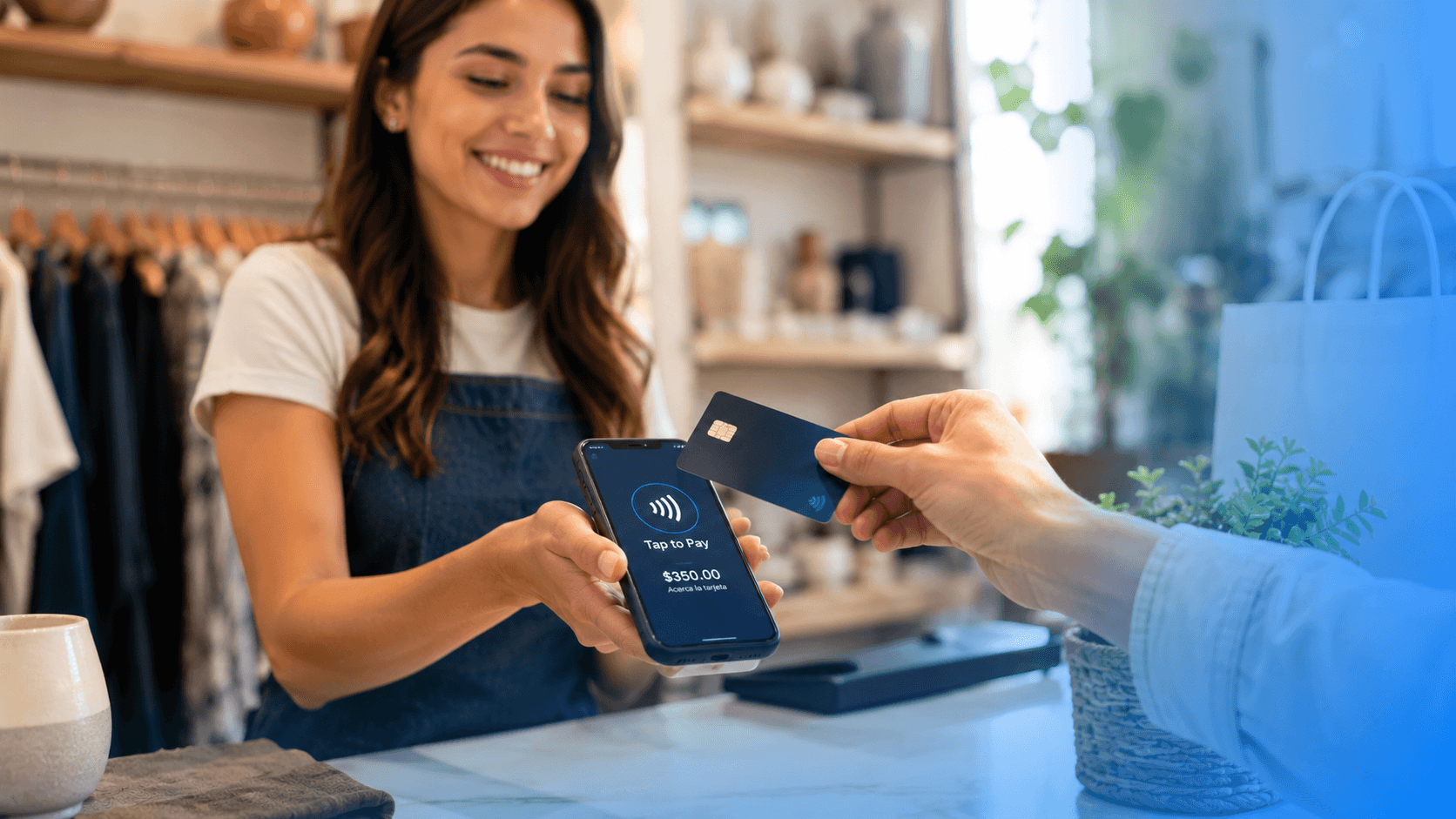 Pago sin contacto con Tap to Pay de CM Pagos en un negocio